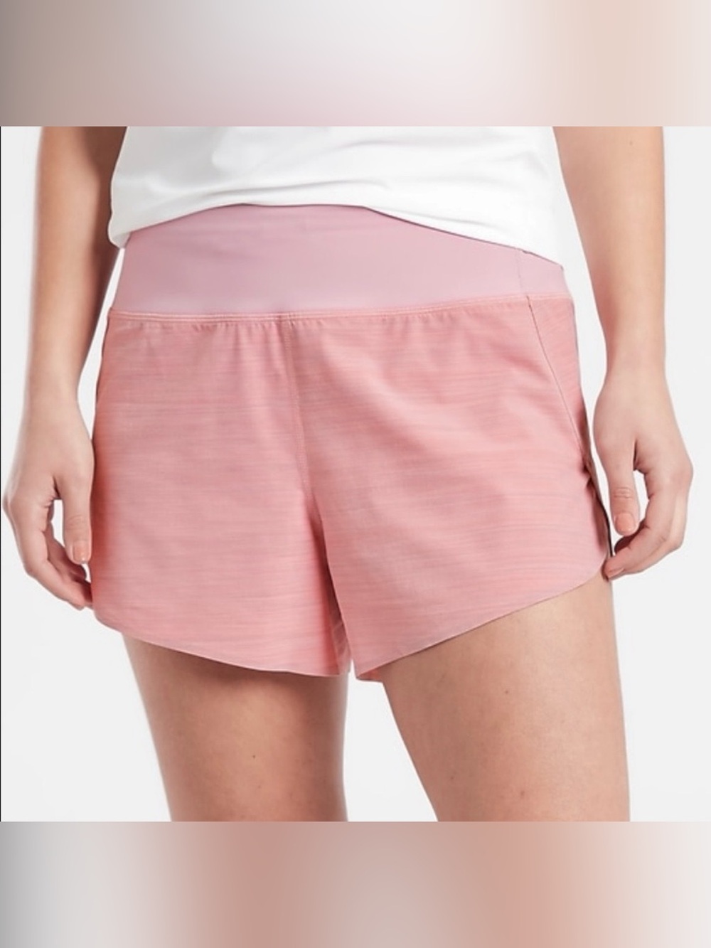 Athleta Run With It Textured 3.5” Short Light Pink Running Shorts Size Small